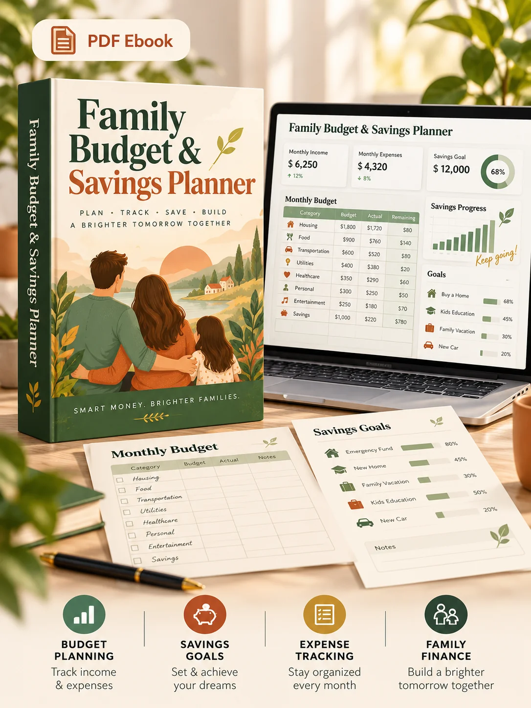 Family Budget & Savings Planner product mockup