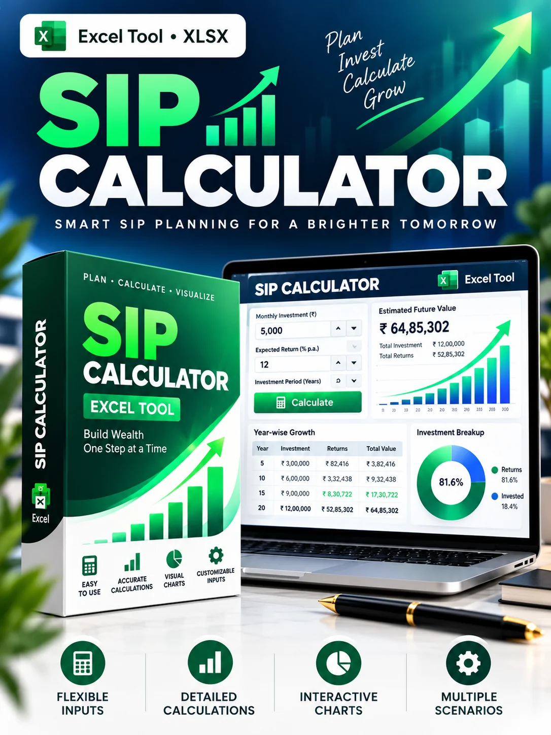 SIP Calculator product mockup