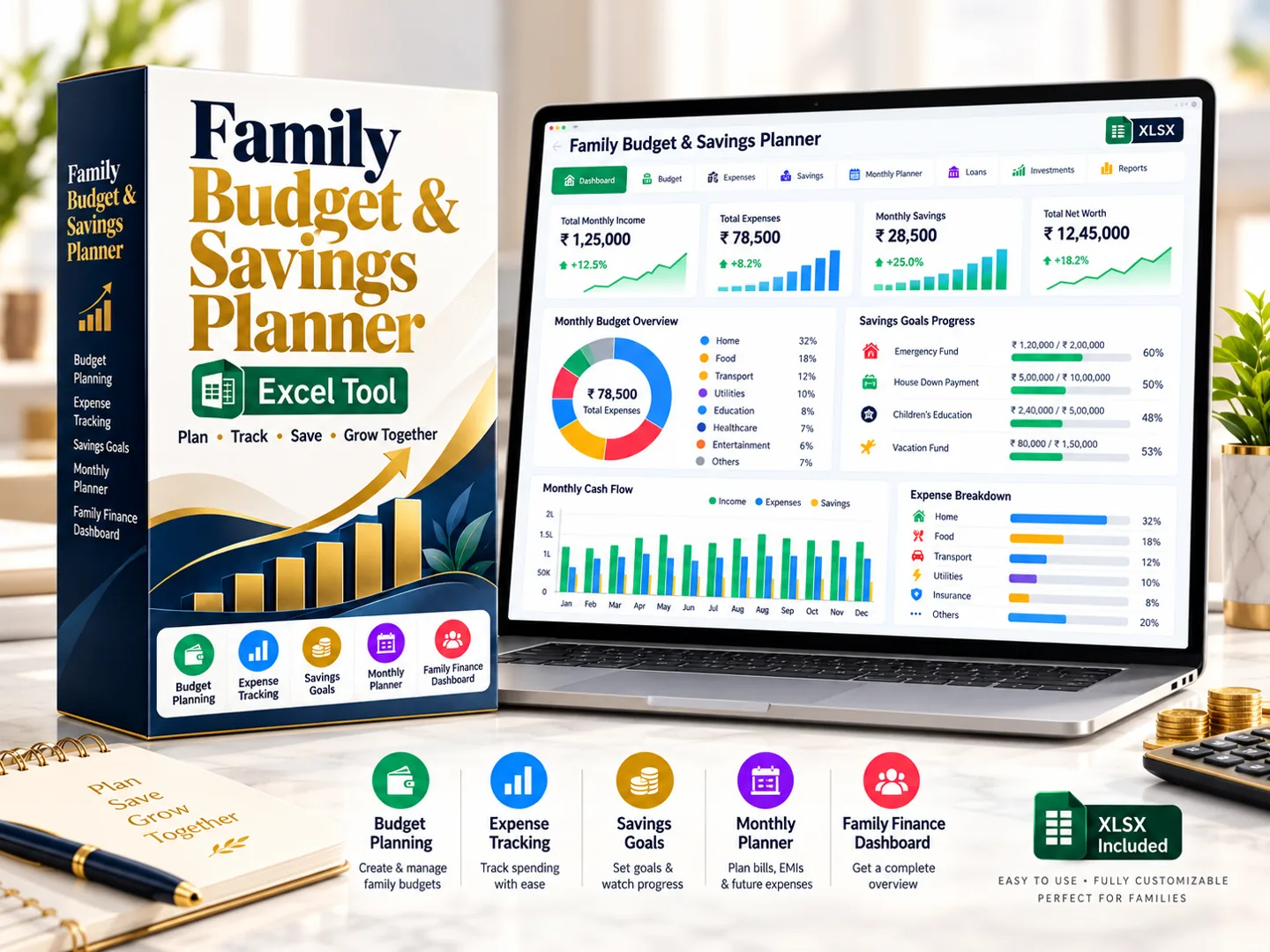 Digital finance planner and spreadsheet tools